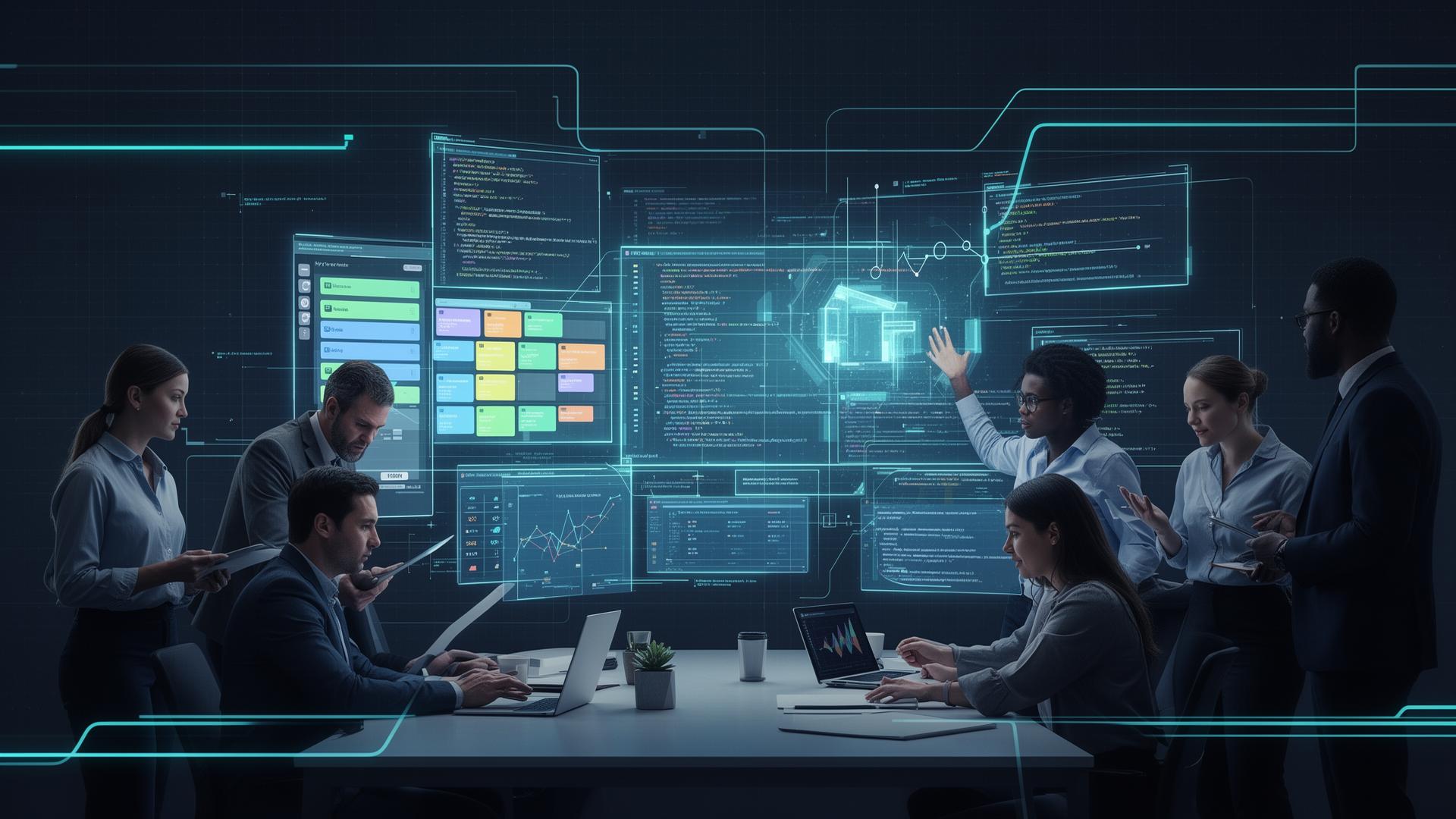 Especialistas de TI da SD Systems colaborando em projetos de tecnologia
